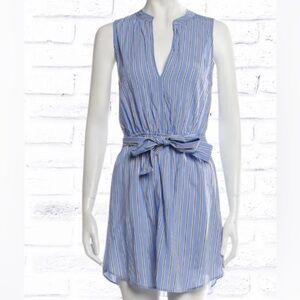 ALC mini shirt dress blue striped size 4